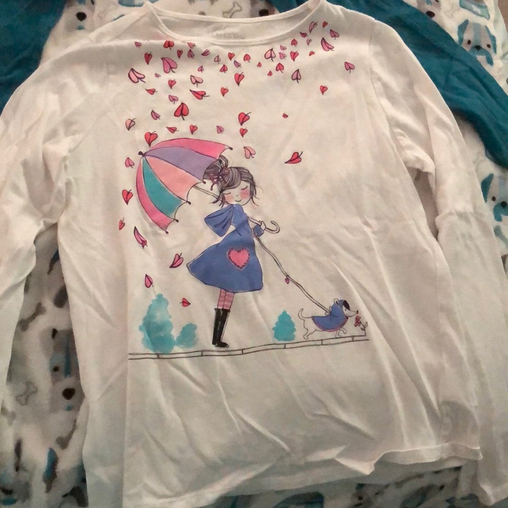 Long sleeve white shirt with design